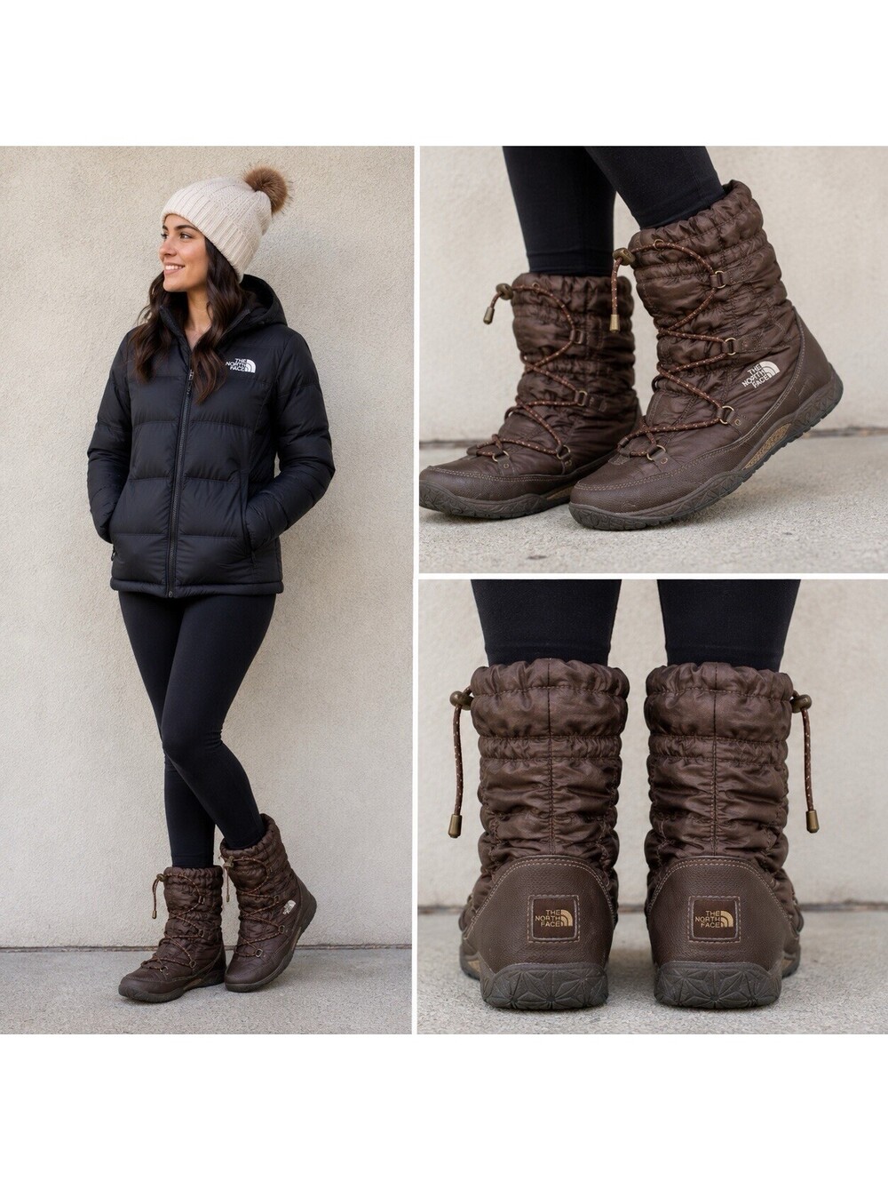 The North Face Women’s 9.5 Brown Ice Queen PrimaLoft Insulated Snow Boots